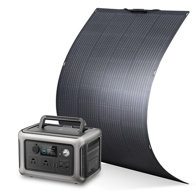 ALLPOWERS 600W R600 Power Station Battery With Flexible Mono Solar Panel 200W