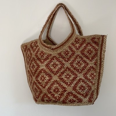 Free People Eva Jute Tote Bag Aztec Print