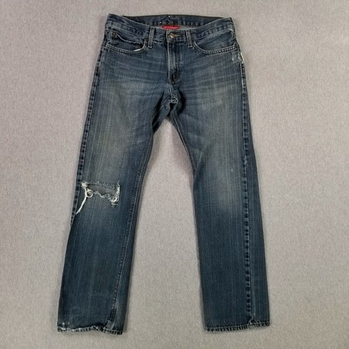 Levi's 218 Slim Straight 33x32 Jeans Distressed Broken In Faded Worn
