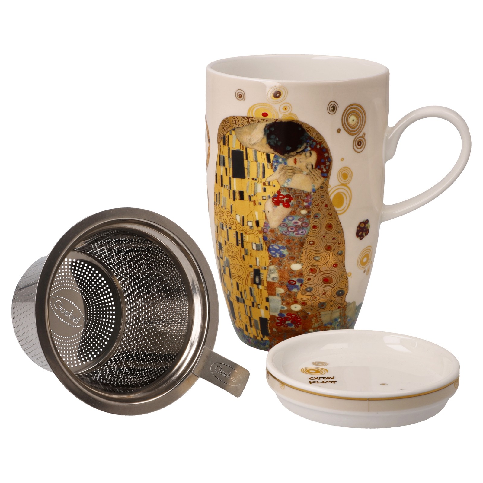 Goebel Teetasse mit Deckel und Sieb Gustav Klimt - Der Kuss 67072021 Tasse