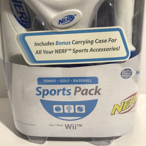 Wii NERF Sports Pack - Tennis Racket Golf Club Baseball Bat - NEW FACTORY SEALED