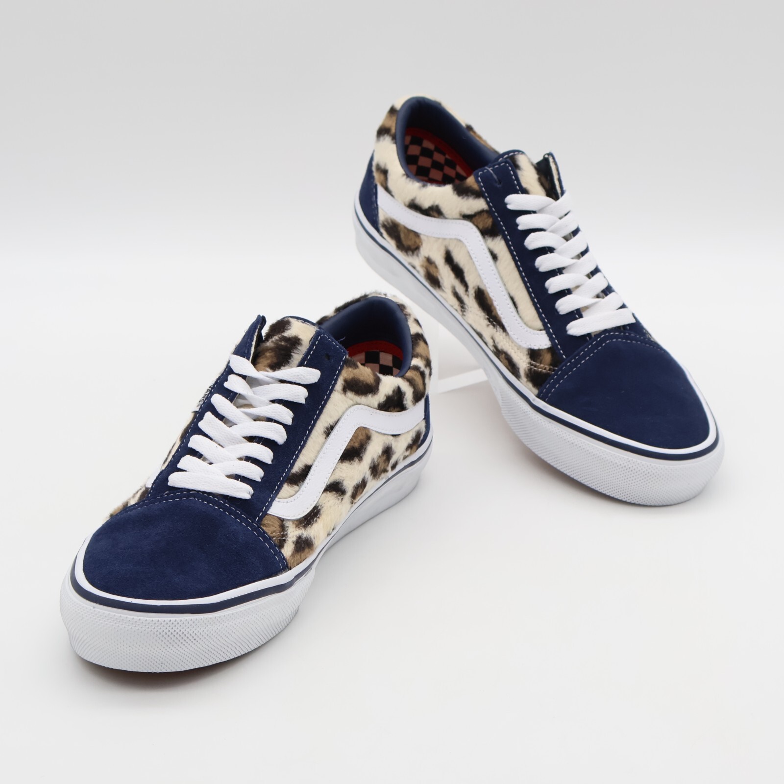 Pre-owned Vans Vn0a5fcbbx9 Supreme  Leopard Old Skool Navy White (men's)