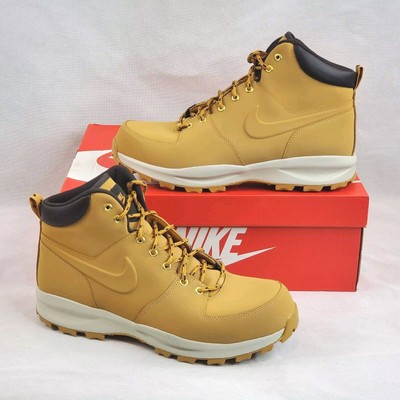 Nike Boots Manoa Men's Size 13 Tan Kacki Leather Mid Top Hiking Boots 454350 700