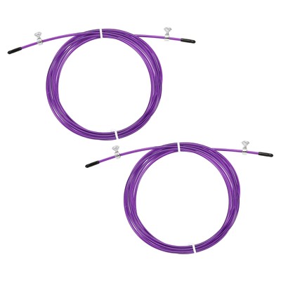 2Pcs 10Ft Speed Jump Rope Replacement Cable Professional Skipping Rope Purple