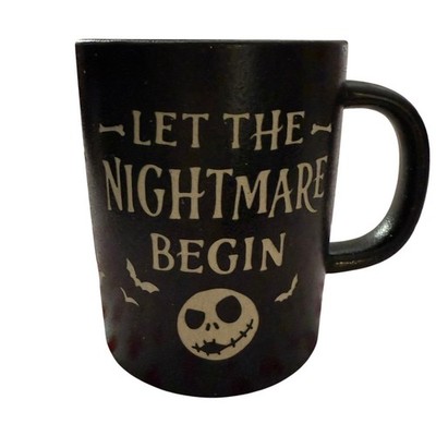 16oz Black Mug Nightmare Before Christmas Jack Skellington Inset Lettering