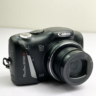 Canon PowerShot SX150 IS 14.1MP Digital Camera - Black TESTED WORKS