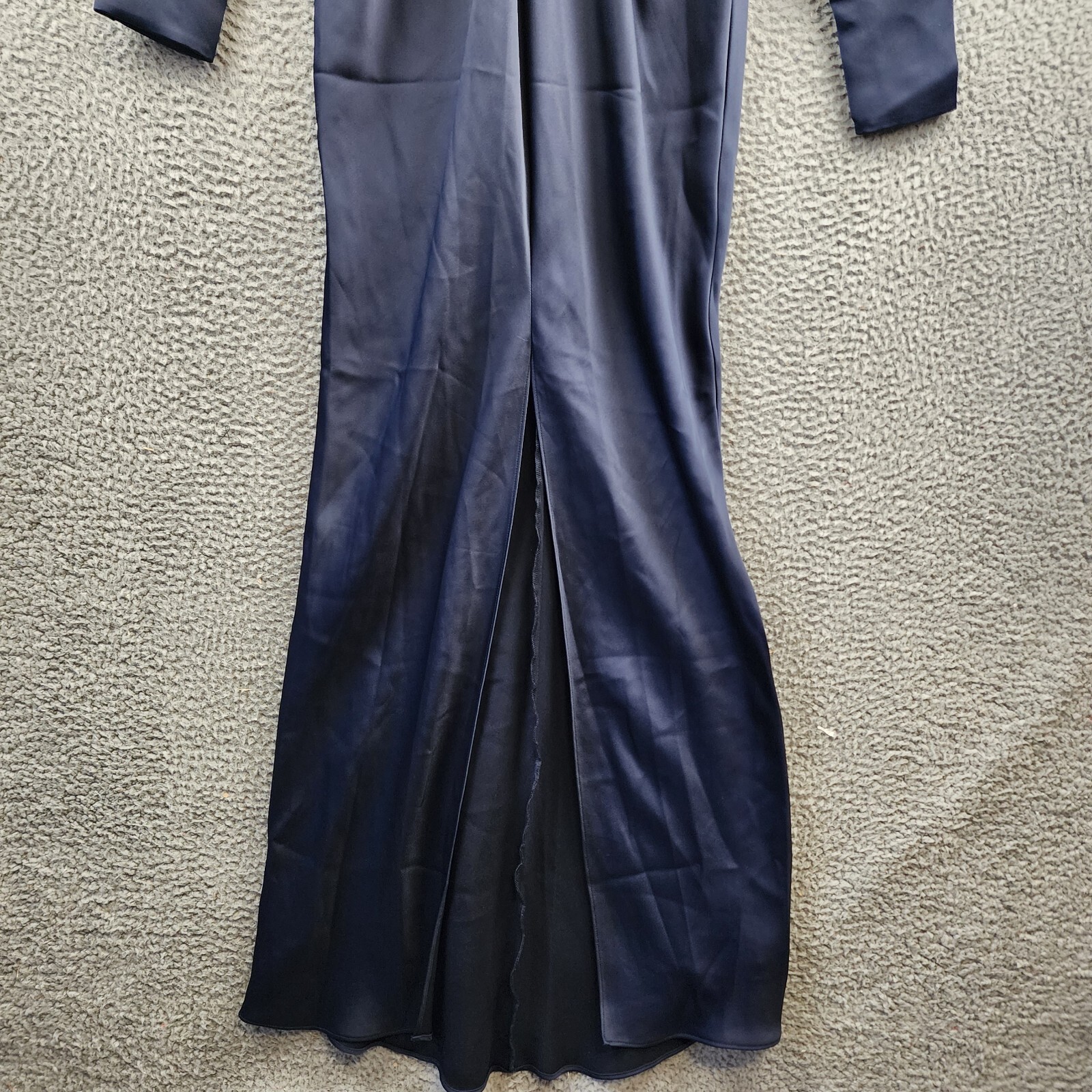Ramy Brook Madelane Plunging Maxi Dress Women's 0 Navy Solid Back Zip Closure - Picture 6 of 19