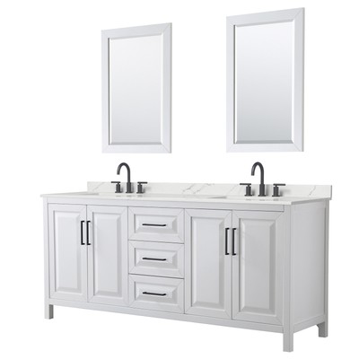 Wyndham Collection WCV252580D-QTZ-US3M24 Daria 80'' - White / Giotto Quartz Top /