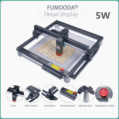 10W Laser Engraver Higher Accuracy Cutting Machine w/ Plate for Wood and Metal