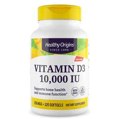 Healthy Origins Vitamina D3 10000 UI - 120 Softgels - 10,000 IU