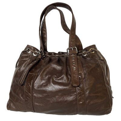 Ramalama Australia Shoulder Diaper Overnight Bag Brown Genuine Leather Large
