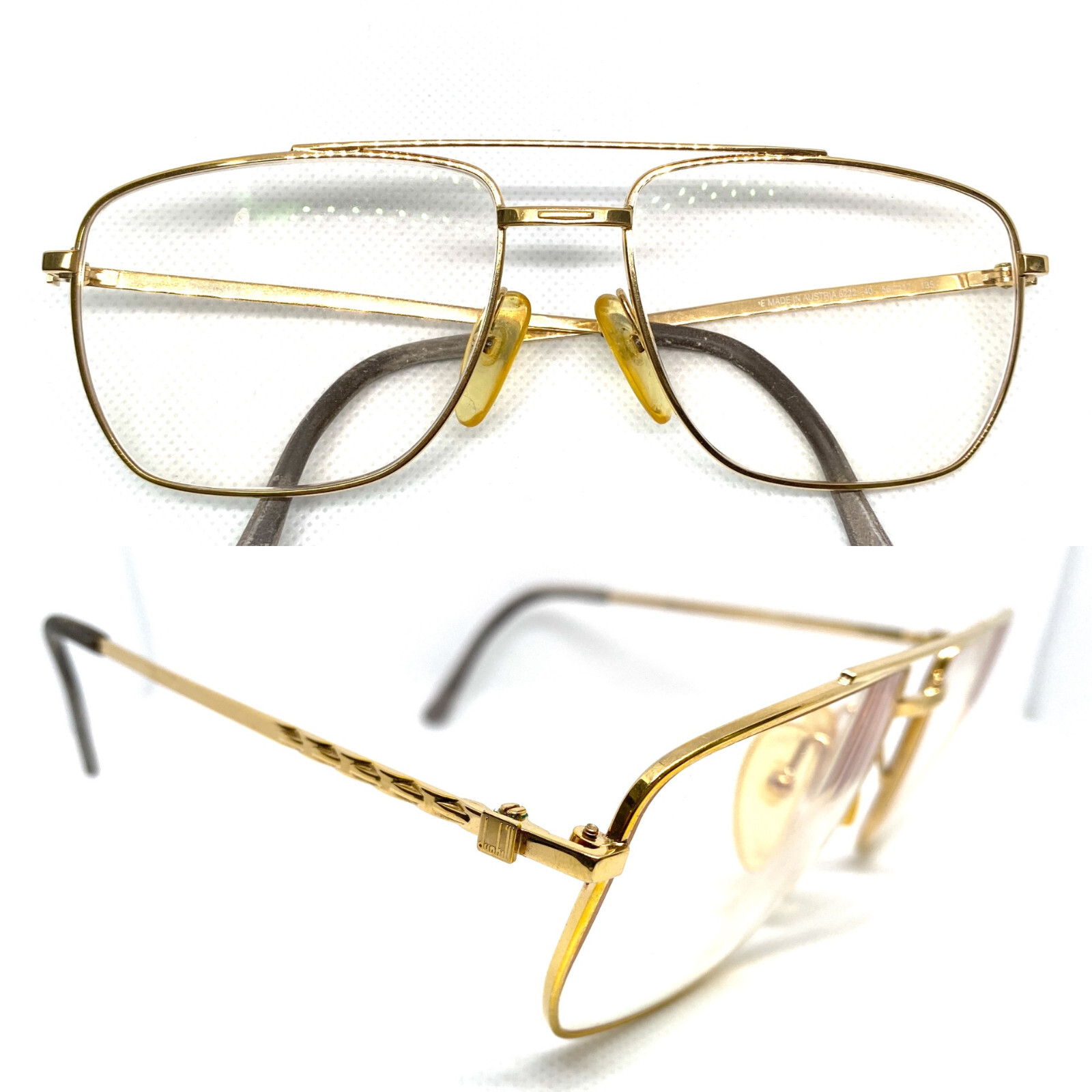 小物 Vintage Dunhill Sunglasses Gold Dunhill 6087 Elegant Squarer Golden Metal Sunglasses W