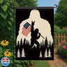 Starlit Patio Patriotic Sasquatch Garden Flag 12x18 Inch Double Sided American Flag Rock Hand Forest Outdoor Banner Funny Yard Decor for Independence Day July Fourth Porch Lawn Decoration