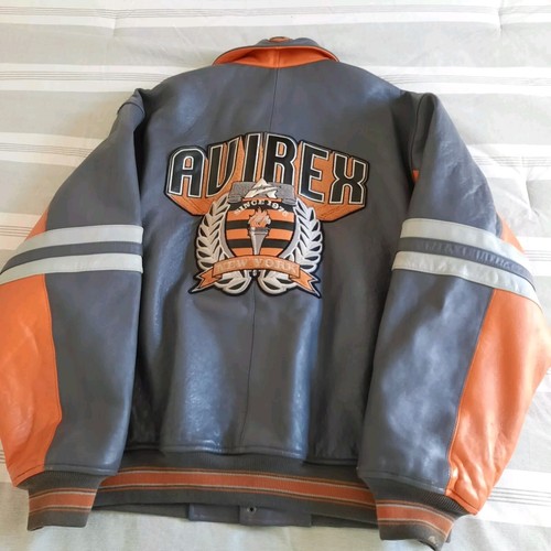 AVIREX 80's USA製 オリジナル VARSITY JACKET Avirex Varsity Jacket Leather Gray Orange New York 1975 USA