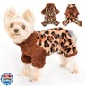 Dog Pajamas Pjs Fleece Dog Sweater Cute Puppy Clothes for Small Dogs Chihuahua Yorkie Clothes Girl Boy Warm Pullover Doggie Outfit Cat Sweater (Leopard Print, Medium)
