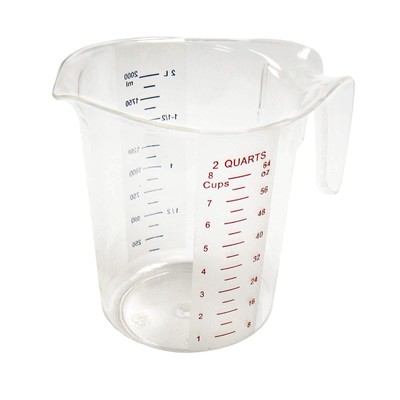 PMCP-200 Measuring Cup, Polycarbonate, 2-Quart, Clear