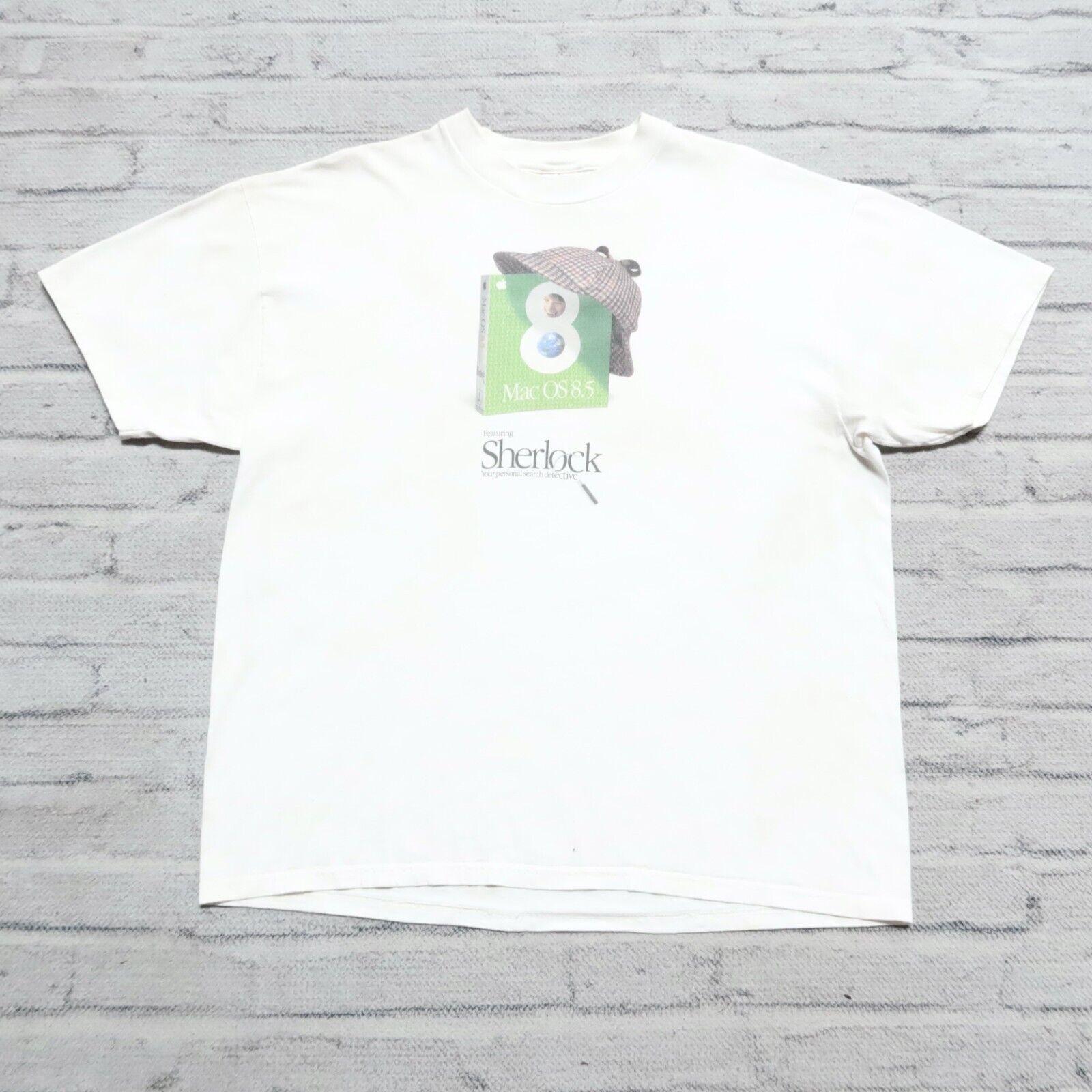 Vintage Apple Computer Mac OS 8.5 Sherlock Promo Shirt Size Vintage Apple Computer Mac OS 8.5 Sherlock Promo Shirt Size