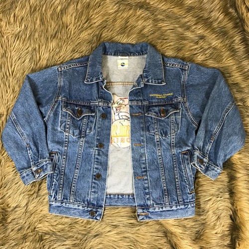 Universal Studios Florida Childrens Sz L Blue Denim Woody Woodpecker Jean Jacket
