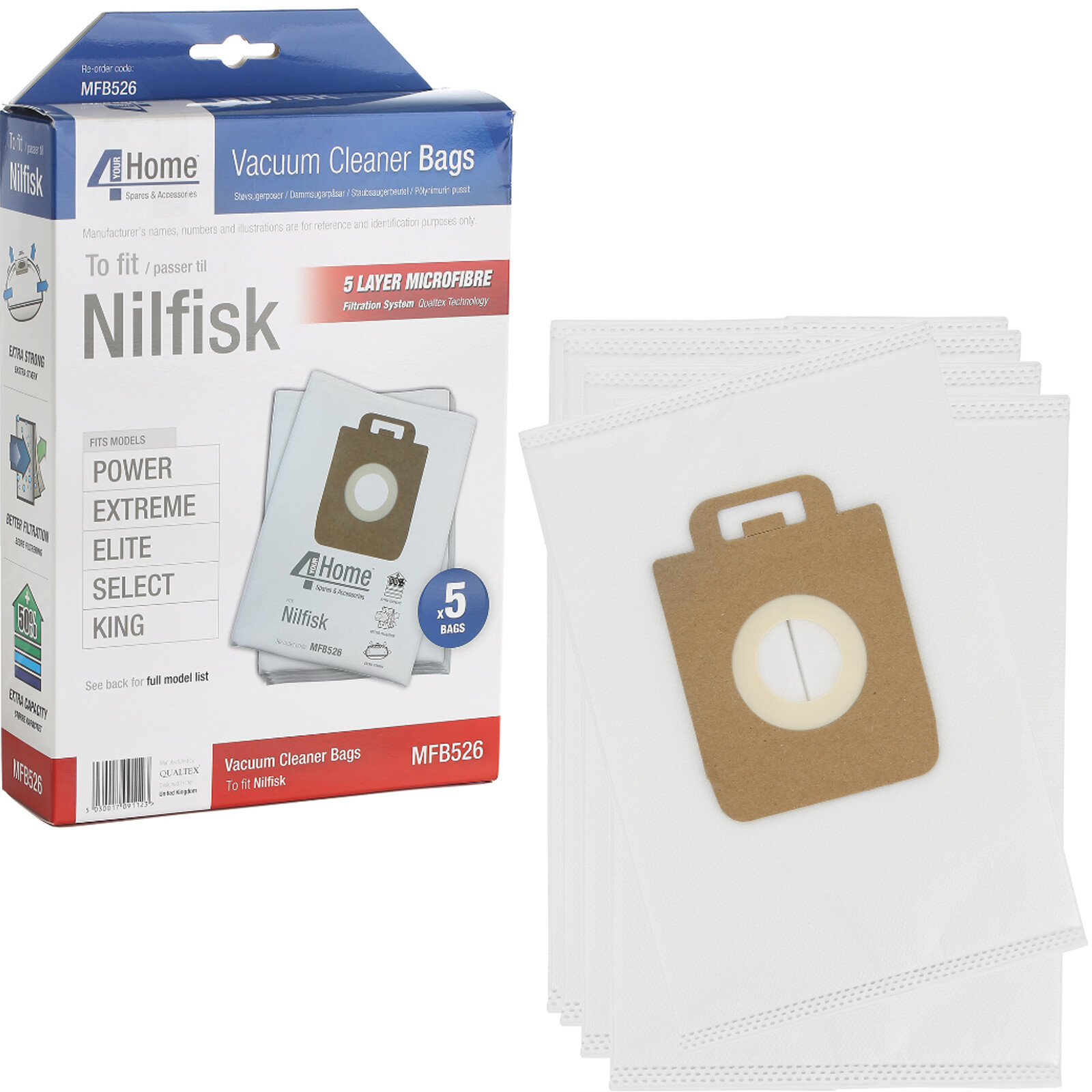 Nilfisk GM200 GM300 GM400 P40 Microfibre Aspirateur Hoover Poussière Sacs x5 a689