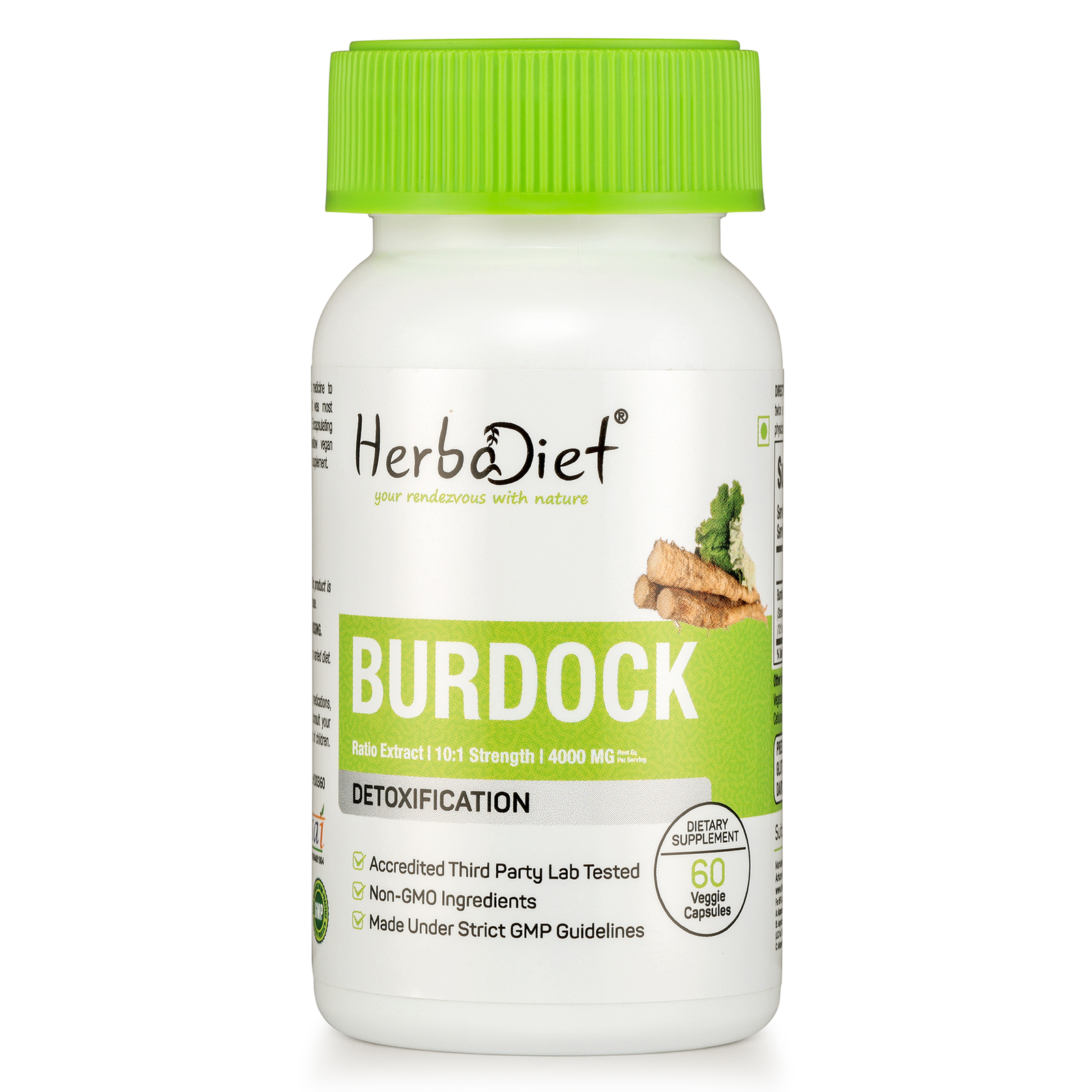 Burdock Root Extract 10:1 180 Capsules ify Blood Protect Liver Antrioxidant