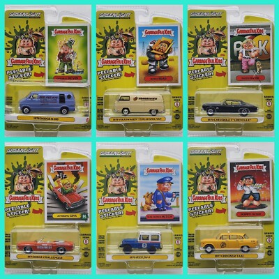 GREENLIGHT COLLECTIBLES GL GARBAGE PAIL KIDS SERIES 6 FULL SET OF 6 REAL RIDERS!