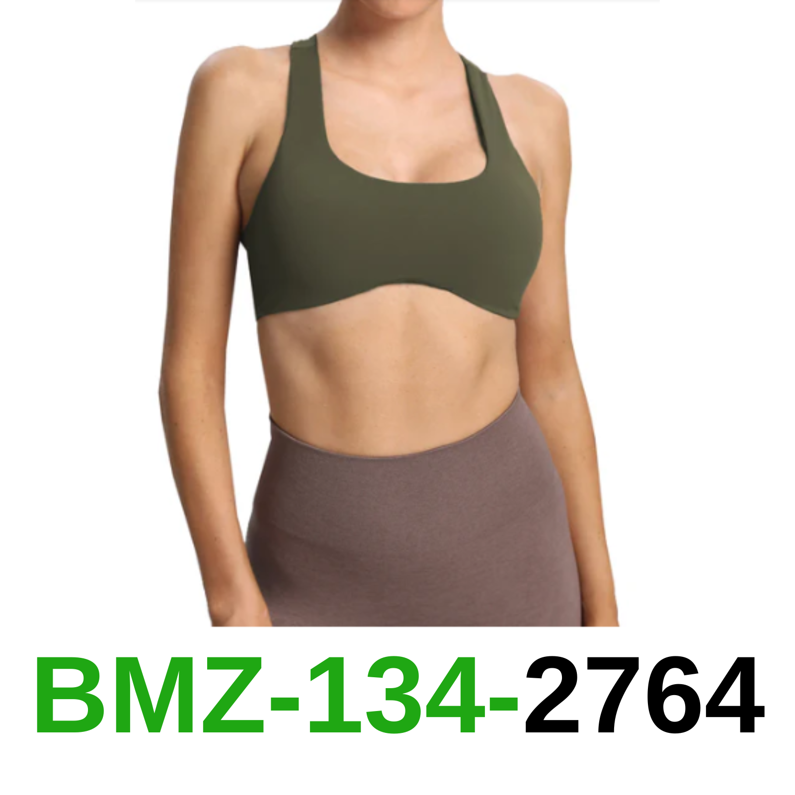 Aoxjox Define Sculpt Sports Bra - Olive Green, XL