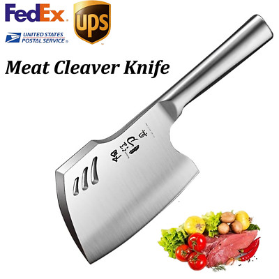6.5MM Thicken Blade Bone Chopper Axe Knife Stainless Steel Serbian Butcher Knife