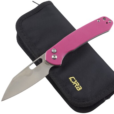 CJRB Pyrite Pink G10 Handle Folding Knife AR-RPM9 Stainless Blade 4.25'' Closed