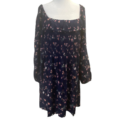 Lily Rose Square Neck Long Sleeve Skater Dress Jr. Plus Size 2X 18-20 New W/Tags