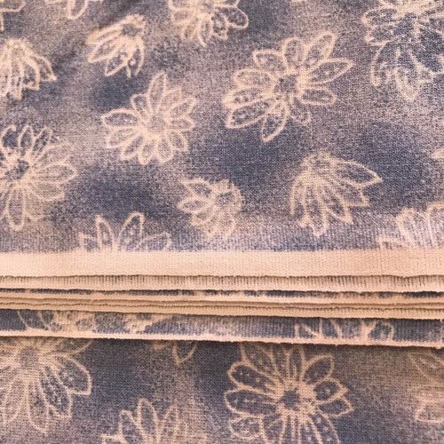 Cotton Fabric Blue Floral 1 3/4 Yds Sewing Quilting Crafts