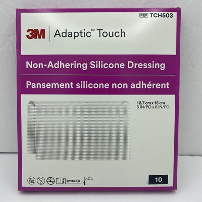 3M Adaptic Touch Non-Adhering Silicone Dressing 5''x6'' 12.7cm x 15cm Bx 10 2026