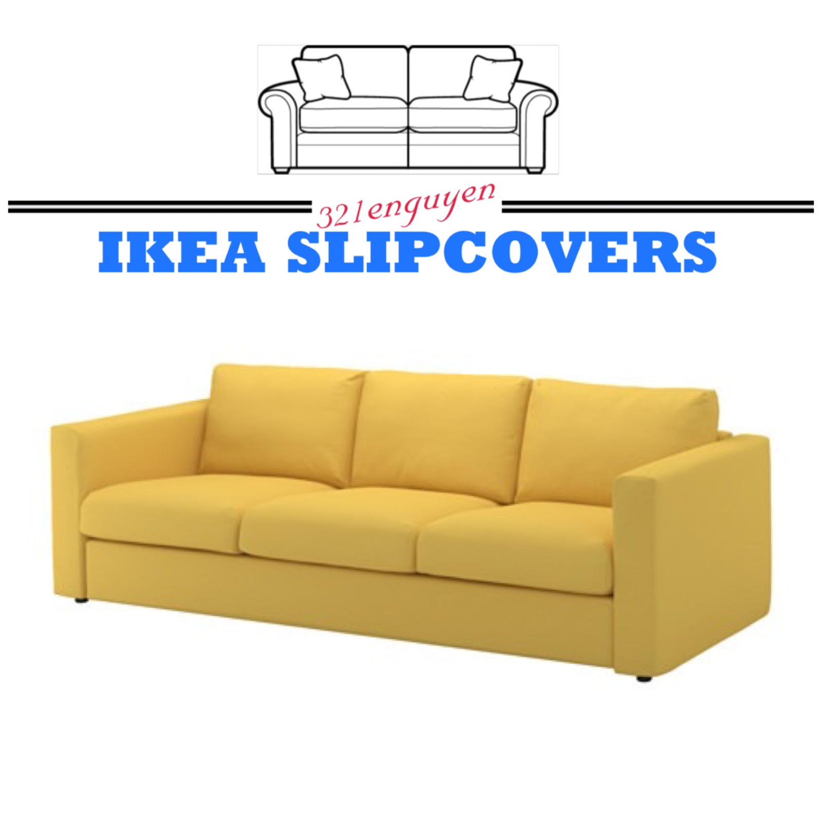 Ikea Vimle Sofa Section Slipcover Cover Orrsta Golden Yellow W