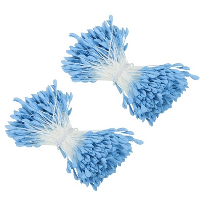 2.5mm Double Heads Flower Stamen, 680 Pcs Artificial Flower Pistil, Lake Blue