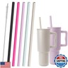 Diumepo Reusable Silicone Straws for Stanley/Simple Modern 40 oz Tumbler, 12.2 Inch Extra Large Rubber Drinking Straws for 20/30/40/50/64 oz Tumbler, Cleaning Brush