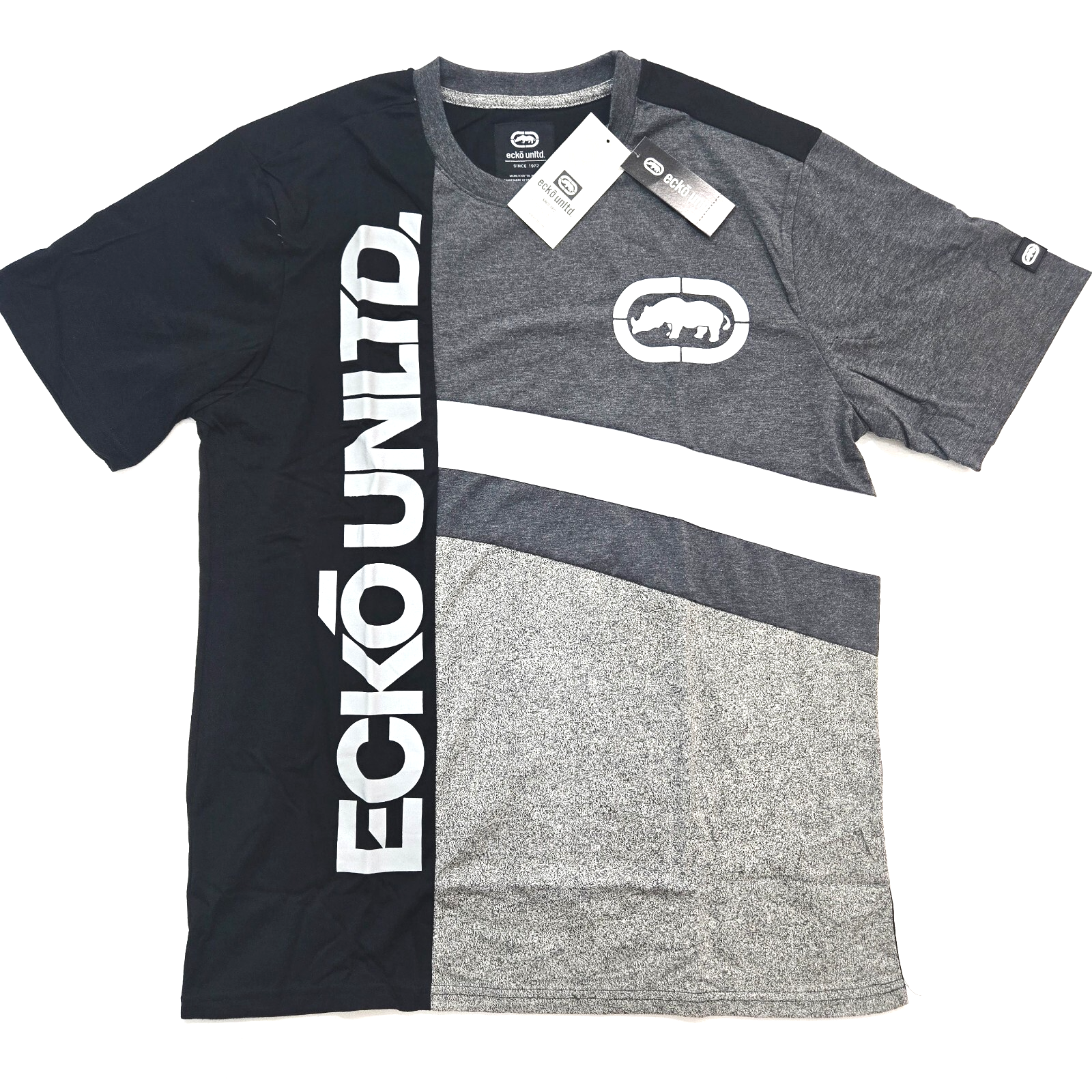 Ecko Unltd Men's T-Shirt Charcoal Heather Black Design