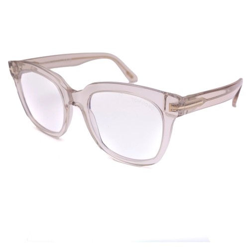 Pre-owned Tom Ford Ft5537-b Geometric Square Women's Sunglasses Pink Transparent