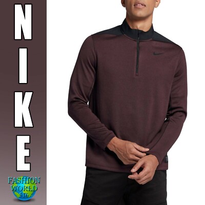 Nike Dri-Fit Half Zip Core Golf Pullover Top Men's Size L AH5548 011 Burgundy