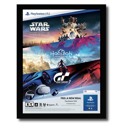 2023 PS5 Playstation VR2 Framed Print Ad/Poster Star Wars Horizon Gran Turismo