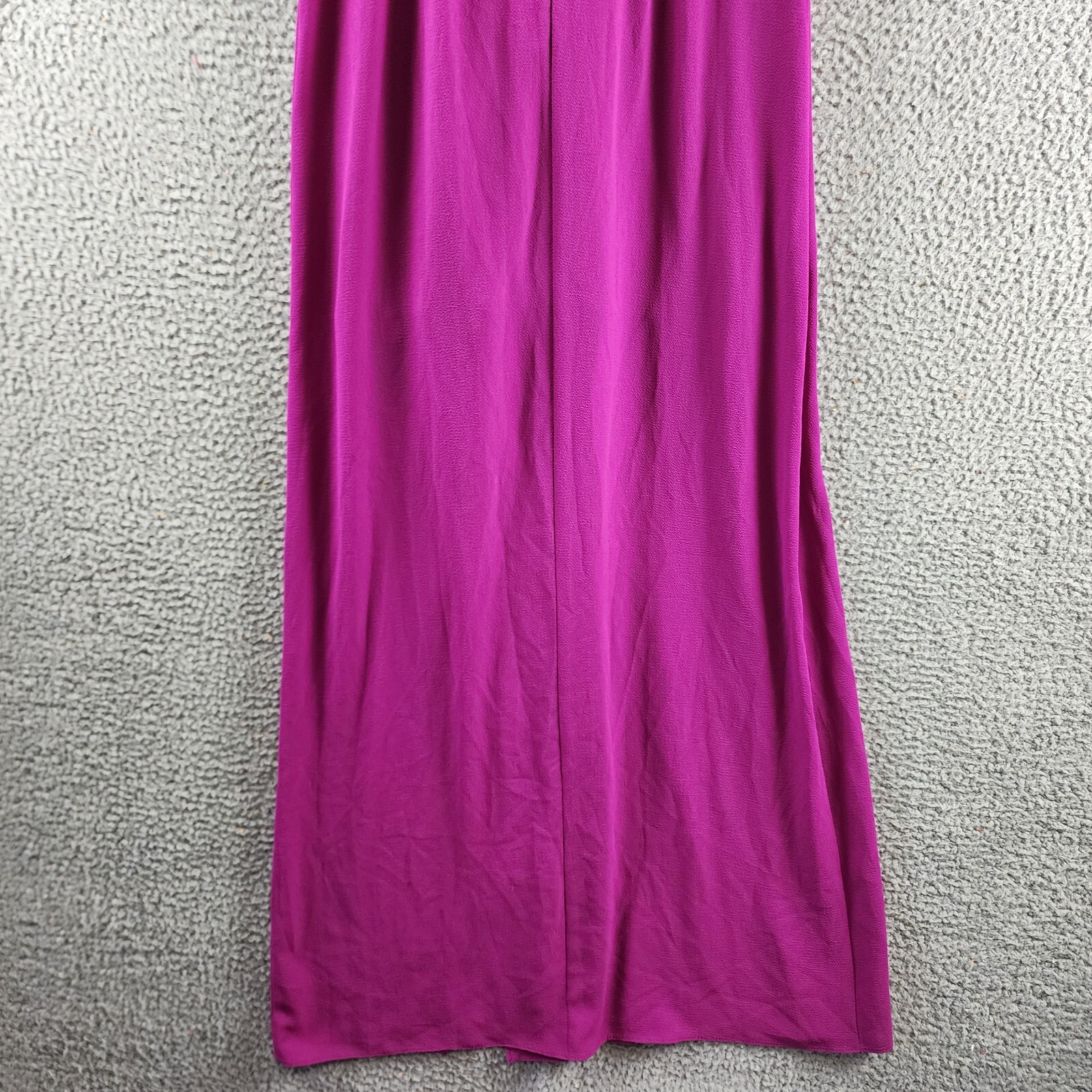AQUA Asymmetric Overlay Crepe Gown Women's 4 Orchid V-Neck Back Zip Closure - Picture 14 of 14
