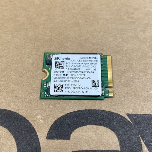 SK HYNIX BC511 256GB M.2 2230 PCIe NVMe SSD Part #:HFM256GDGTNI-82A0Aの ...