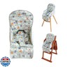 High Chair Pad, High Chair Cushion, High Chair Cover Pad, Safe and Comfort, Soft and Breathable, Cute Pattern, Baby Sits More Comfortable（Green Animal Pattern）