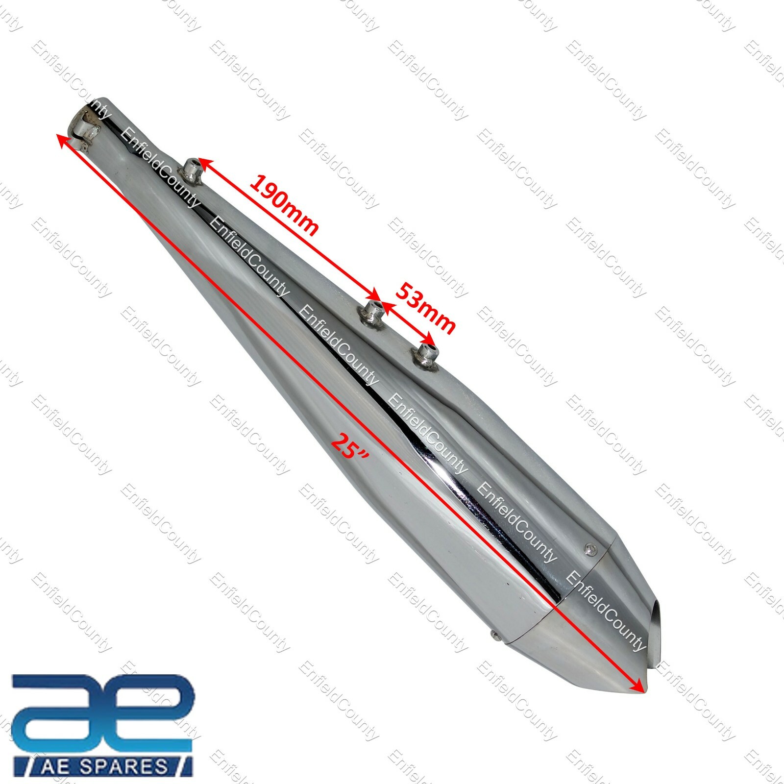 Dolphin Silencer+Bracket & Adapter Chrome For Royal Classic Enfield 350cc  