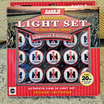 International Harvester Case iH Ornaments 20 Pc. Christmas String Hanging Lights