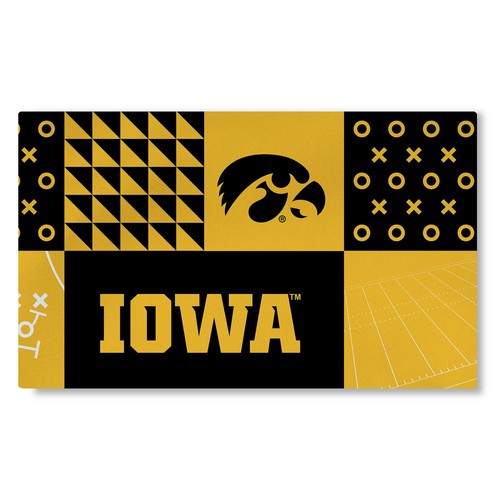 Моющийся коврик для гостиной с цветными блоками Northwest NCAA Iowa Hawkeyes, 36 x 60