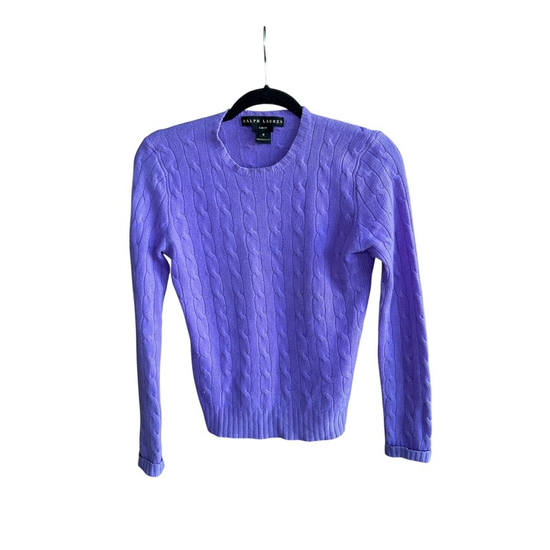 Ralph Lauren Black Label 100% Cashmere Purple Lavender Cable