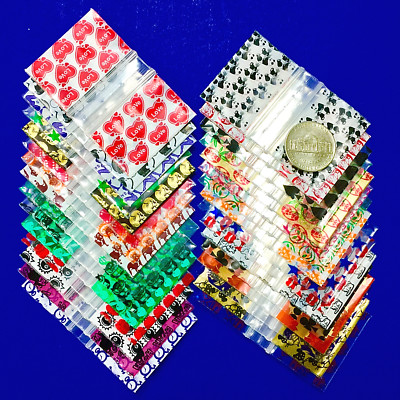 1510 1.5'' X 1'' MINI ZIP DESIGN BAGS 1000 PCS 10 DESIGN PRE-MIX, READ DETAILS