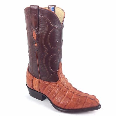 Pre-owned Los Altos Boots Los Altos Cognac Leather Caiman Tail J Toe Boots Style 1 99 01 03 Size 9,11. In Brown