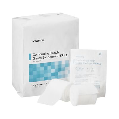 Bag of 12 Rolls McKesson Conforming Stretch Gauze Bandage Sterile 2'' x 4.1 yds