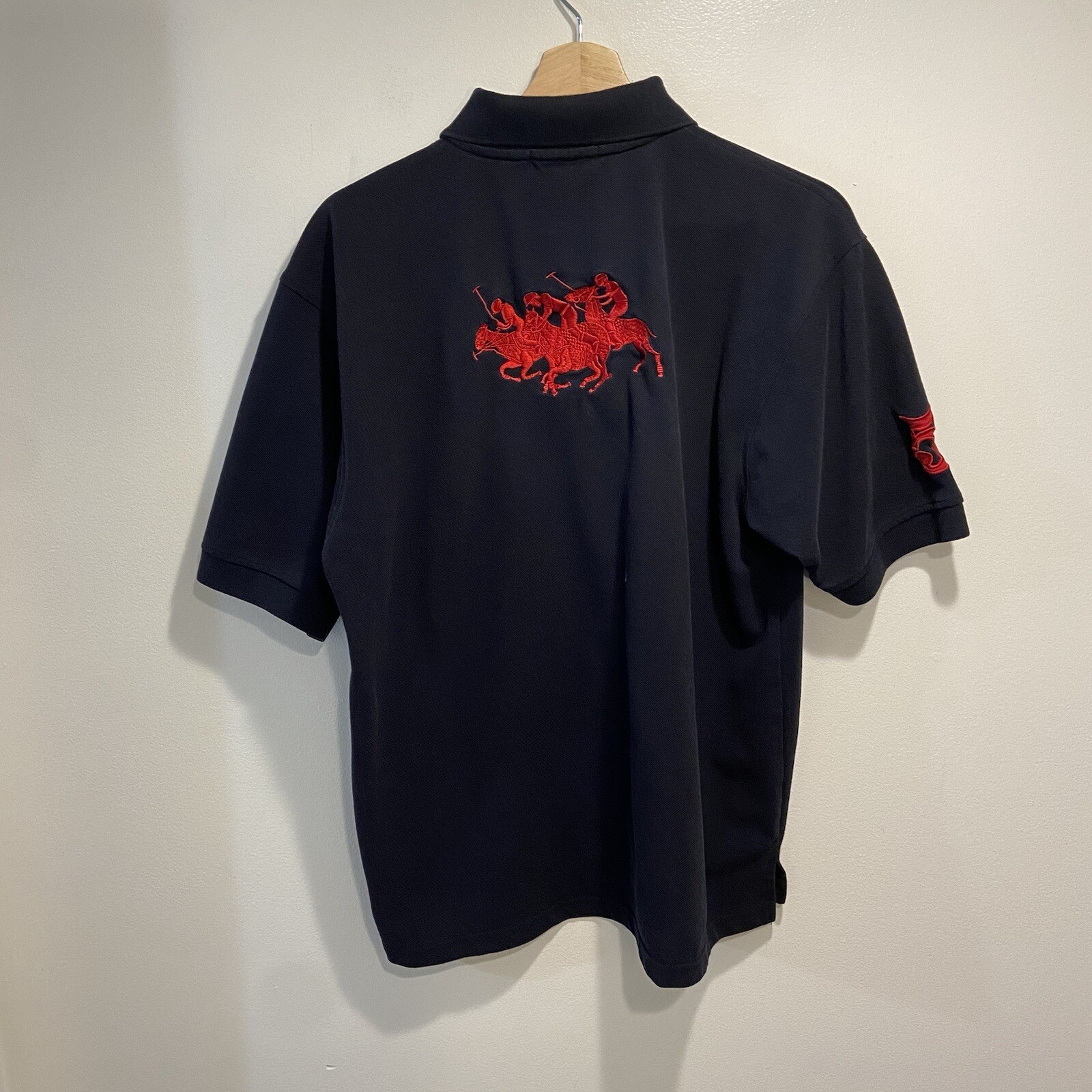 Vtg Polo Ralph Lauren Blue Shirt Mens Med (Tag XXL) International Challenge Cup