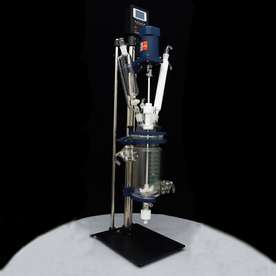 Jacketed Glass Reactor Reaction Vessel Digital Chemical Reaction Vessel Lab 2L